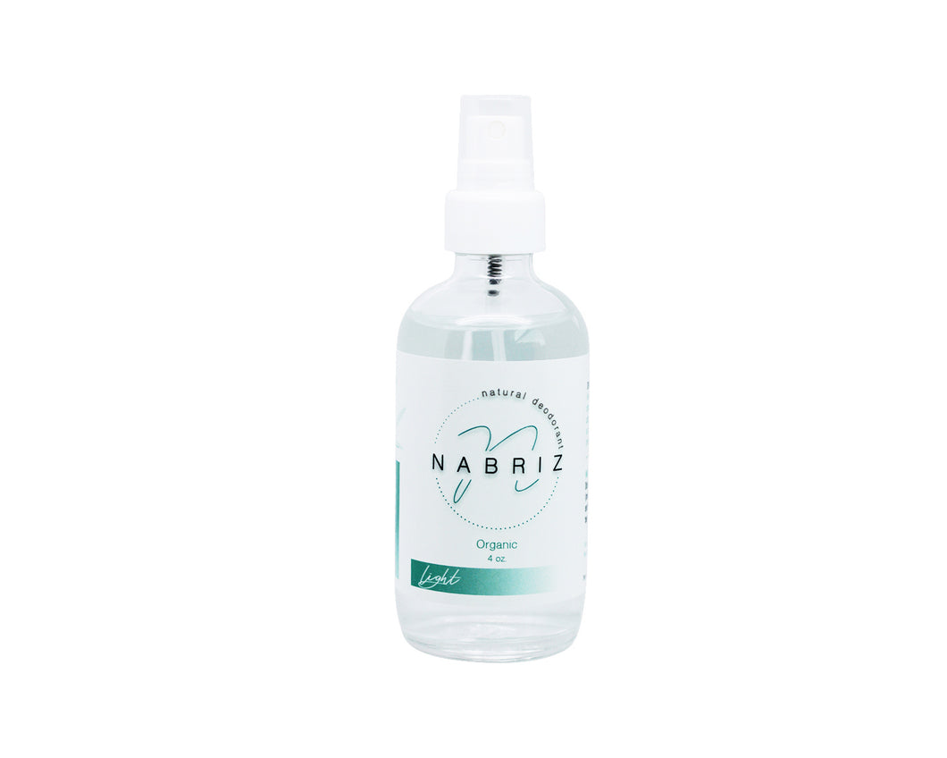 Nabriz Organic Mineral Salt Deodorant in glass jar - Light 4 oz