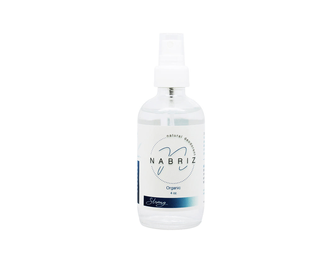 Nabriz Organic Mineral Salt Deodorant in glass jar - Strong 4 oz